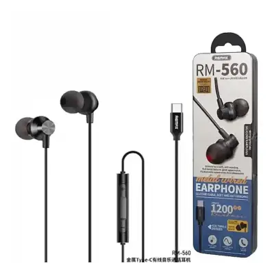 Remax RM-560 Type-C In-Ear Stereo Metal Wired Earphone.